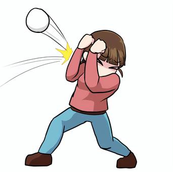 ガードする女性 人物,生活,全身,女性,攻撃,防ぐ,跳ね返す,素材のイラスト素材