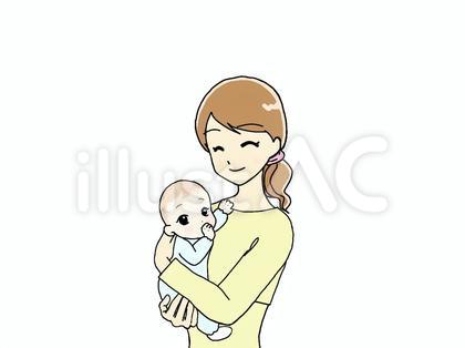 赤ちゃんを抱くママ_上半身③