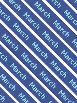 Marchの文字入り斜めストライプ背景 march,3月,春,カレンダー,月,季節,ストライプ,縦,斜め,ラインのイラスト素材