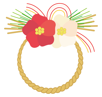 正月飾り_和飾り_04 正月,正月飾り,和飾り,しめ縄,祝い,めでたい,縄,わら,和風,伝統のイラスト素材