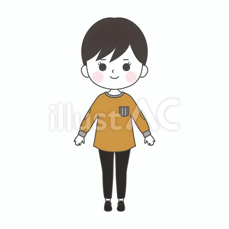 おしゃれな男の子 こども,子供,男の子のイラスト素材