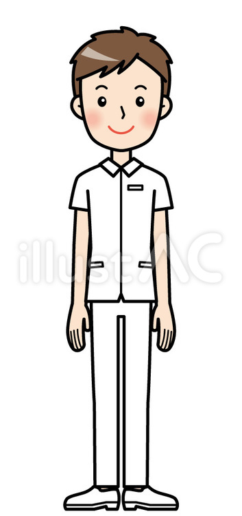 笑うかわいい男性看護師 看護師,笑う,にっこりのイラスト素材