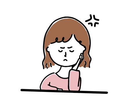 イライラ/不機嫌/怒る/女性/更年期 イライラ,不機嫌,更年期,怒る,女性,上半身,ストレス,メンタル,精神疾患,ムカムカのイラスト素材