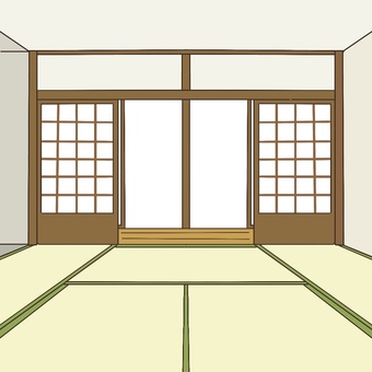 和室 和室,和風,障子,畳,縁側,窓,景色,日本家屋,くつろぎ,自然なのイラスト素材