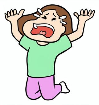 膝をついて泣き叫ぶ女性 号泣,絶望,膝,つく,女性,天,仰ぐ,泣く,涙,悲しいのイラスト素材