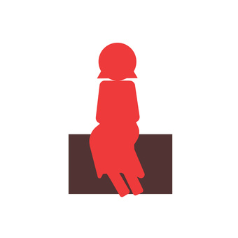 椅子に座る女性 女性,人物,シルエット,座る,椅子,人物マーク,案内表示,標識,アイコン,施設マークのイラスト素材