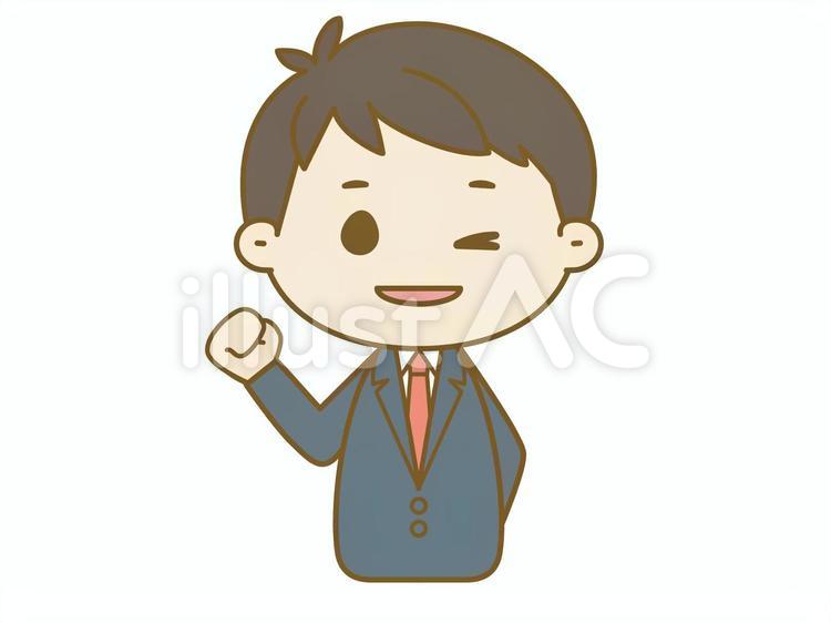 やる気のあるビジネスマン 人,人間,人物のイラスト素材