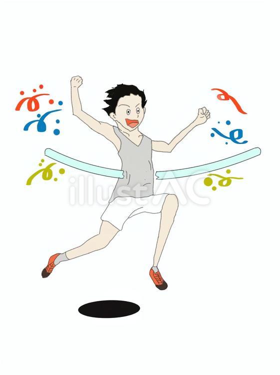 Goleする瞬間 マラソン,達成,男性のイラスト素材