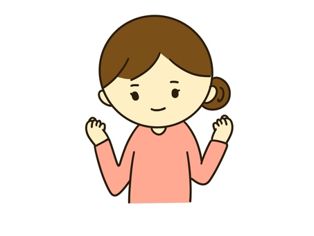ガッツポーズをする女性 女性,ガッツポーズ,主婦,嬉しい,笑顔,喜び,達成,拳,両手,単品のイラスト素材