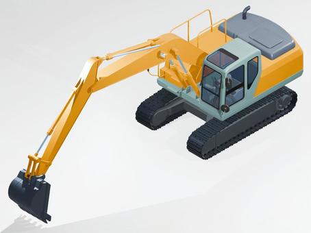 自動車CGイラスト15_フロント 自動車CGイラスト15_フロント バックホー,ショベルカー,油圧ショベル,建機,重機,乗り物,自動車,アイソメトリック,等角投影法,立体のイラスト素材
