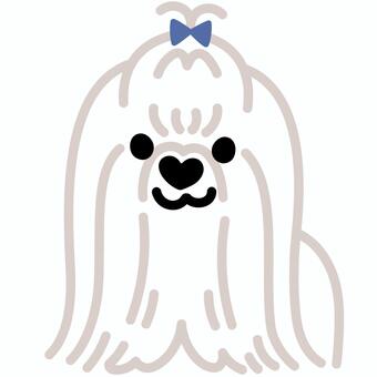 ハート鼻のマルチーズ（おすわり）1 マルチーズ,トイプードル,犬,動物,ハート,鼻,おすわり,シンプル,かわいい,キュートのイラスト素材