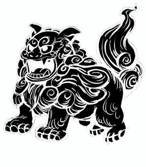 シーサー（黒） シーサー,沖縄,ご当地,黒,獣神,守り神のイラスト素材