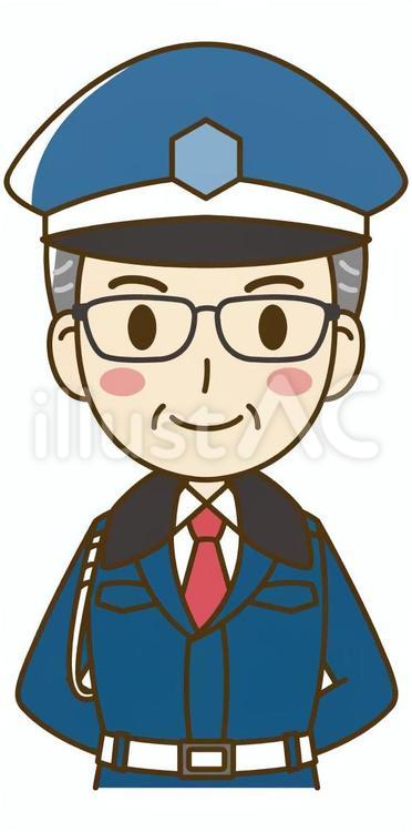 冬服を着た男性警備員＿上半身＿守衛 警備員,冬服,冬のイラスト素材