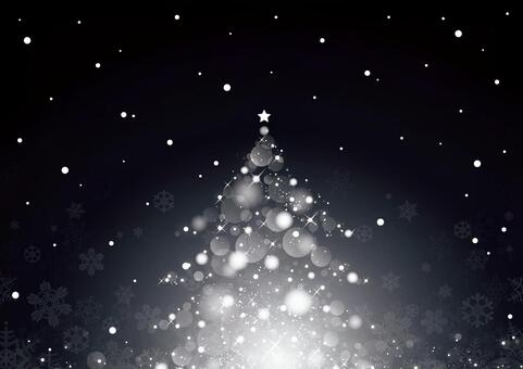 幻想的な光のクリスマスツリーの背景素材 クリスマス,ツリー,光,玉ボケ,パーティクル,冬,雪,結晶,星,背景のイラスト素材