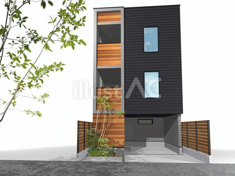 3F-3 住宅,家,建物のイラスト素材