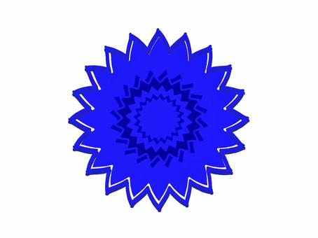 花（青） 花,青,棘,ギザギザ,紺,ネイビー,透過,挿絵,ワンポイント,手書きのイラスト素材