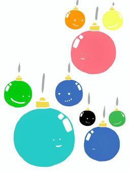 カラフル球体 クリスマス飾り,カラフル,玉,飾り,可愛い,装飾のイラスト素材