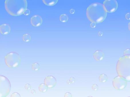 空に浮かぶシャボン玉 シャボン玉,泡,バブル,青,空,ふわふわ,さわやか,きれい,虹色,おしゃれのイラスト素材