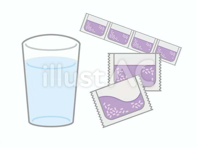 素材＿薬剤＿顆粒 薬,医療,内服薬のイラスト素材