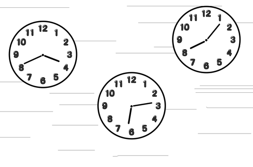 時計 時計,時間,黒,白,複数,時間の流れのイラスト素材