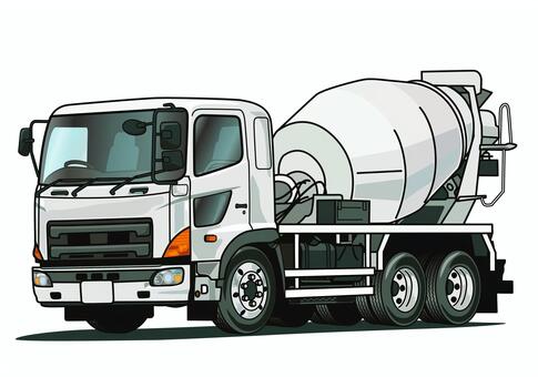 働く車　ミキサー車 働く車,建設現場,ミキサー車,建設機械,生コン,セメント,運搬,ミキサー,コンクリート,建設のイラスト素材