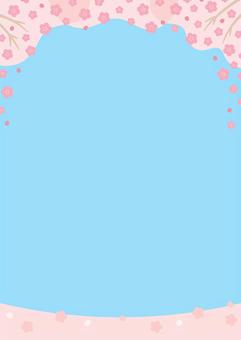 桜のフレーム、春の花の背景イラスト03 桜,春,背景,フレーム,さくら,花,枠,飾り枠,おしゃれ,かわいいのイラスト素材