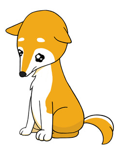 いぬのイラスト　涙なし１ いぬ,イヌ,犬,動物,悲しい,寂しい,ウルウル,泣くのイラスト素材