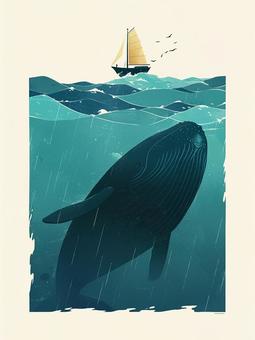 鯨から見た小さい船