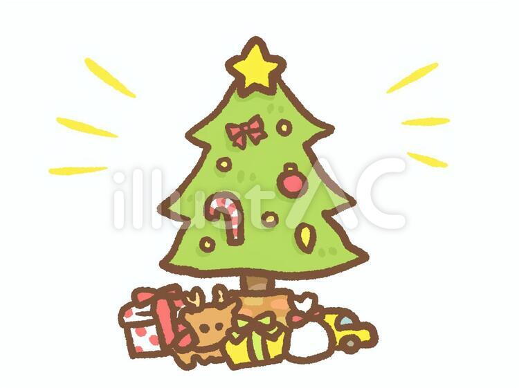 プレゼントとクリスマスツリーイラスト No 無料イラストなら イラストac