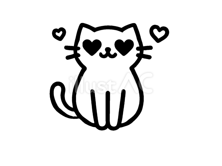 恋をしている猫 猫,可愛い,動物のイラスト素材