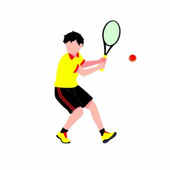 テニス 019 テニス,テニス選手,スポーツ,ラケット,ボール,男性,運動,スイング,試合,プレーヤーのイラスト素材