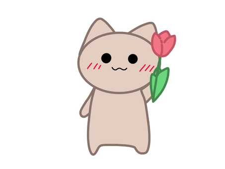 鬱金香貓②, 可爱, 动物, 红, JPG 和 PNG