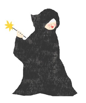 Illustration, tiny, cute, witch, 