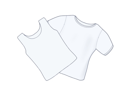 タンクトップワイドと半袖インナー 男性,男性用インナー,肌着,下着,アンダーウェア,トップス,衣類,シンプル,清潔感,タンクトップのイラスト素材