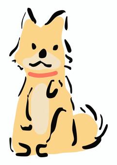 少しお手をする柴犬 柴犬,お手,しつけ,犬,首輪,かわいい,わんこ,ペット,動物,シンプルのイラスト素材