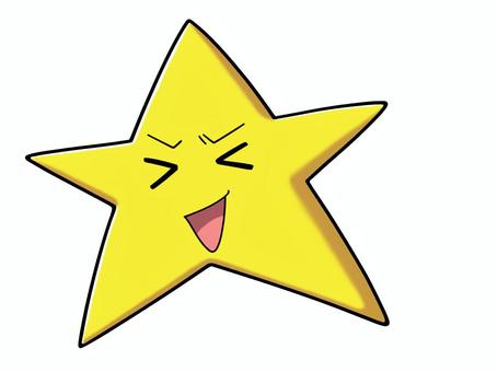 表情のある星 星,スター,流れ星,黄色,輝き,顔,笑顔のイラスト素材
