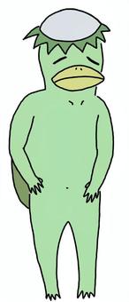 弱った河童 弱った河童 河童,かっぱ,妖怪,ようかい,怪物,化物,モンスター,水,川,生き物のイラスト素材