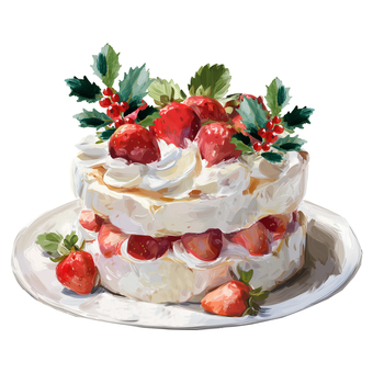 クリスマス いちごのケーキ クリスマスケーキ,クリスマス,ケーキ,いちごのケーキ,スイーツ,イチゴ,ショートケーキ,食べ物,かわいい,カラフルのイラスト素材
