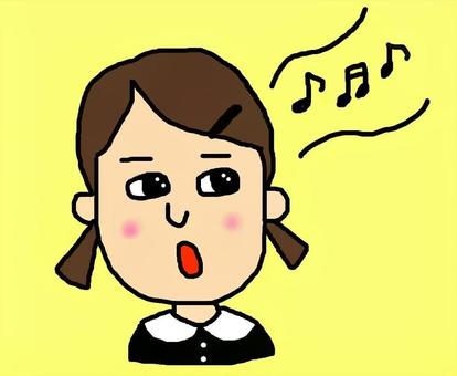 Illustration, sing, girl, chorus, 