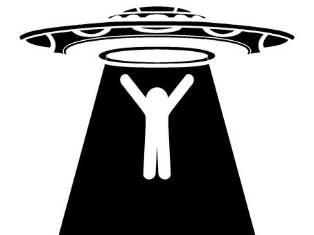 キャトルミューティレーションのシルエット ufo,キャトルミューティレーション,光,エフェクト,ピクトグラム,モチーフ,カラー,浮上,ゲーム,挿絵のイラスト素材
