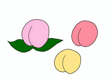 桃 桃,モモ,果物,フルーツ,シンプルのイラスト素材