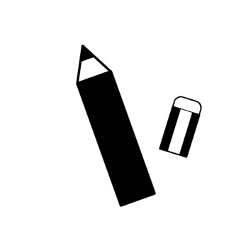 まる消しゴムと鉛筆 えんぴつ,鉛筆,消しゴム,けしごむ,まる消しゴム,筆記用具,筆,モノクロ,シルエット,白黒のイラスト素材