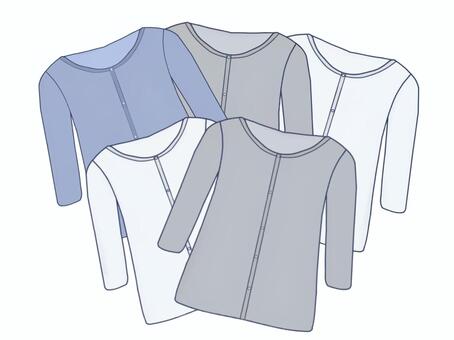 男性用前開き肌着5枚セット 男性,肌着,下着,アンダーウェア,トップス,衣類,男性用インナー,シンプル,清潔感,カットソーのイラスト素材