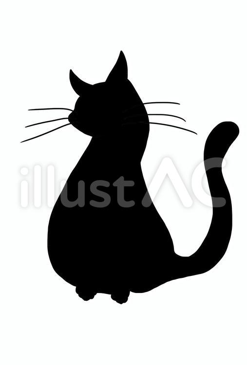 黒猫　シルエット 黒猫,猫,シルエットのイラスト素材