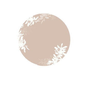 ベージュ　円　花 花,円,ベージュ,モカ,茶色,和風,かわいい,きれい,上品のイラスト素材
