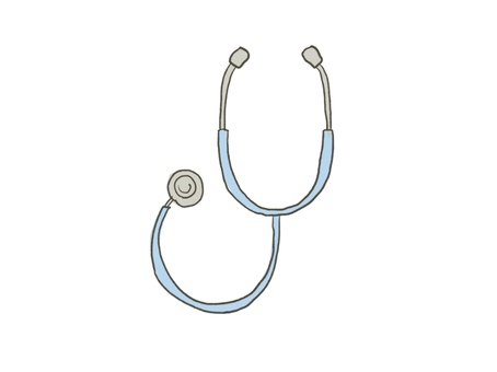 聴診器　手描き　水色　ブルー　器具のみ 聴診器,手描き,水色,ブルー,人なしのイラスト素材