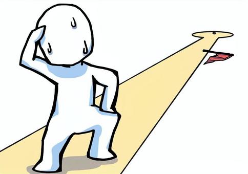 目標を見失う人 目標,迷い,立ち止まり,シンプル,自己啓発,停止,棒人間のイラスト素材