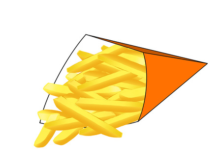 Illustration, french fries, snack, potato, 