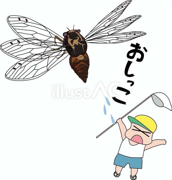 セミおしっこ セミ,夏,おしっこのイラスト素材