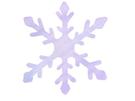 雪の結晶(水彩画風) 雪,冬,雪の結晶,結晶,水彩,水彩画風,可愛い,きれい,ほのぼの,装飾のイラスト素材
